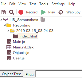 recording html in file tree