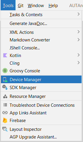 Menu Device Manager