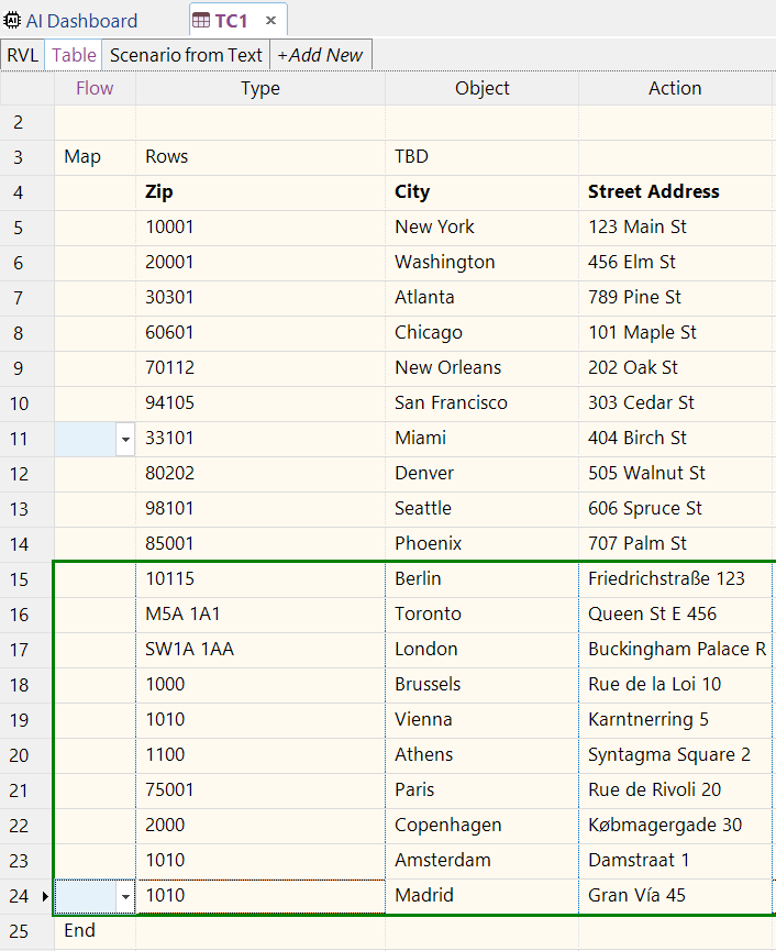 Rows Result