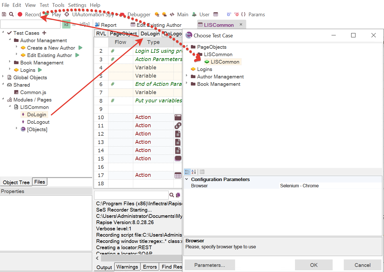 Record PageObject pre-selected