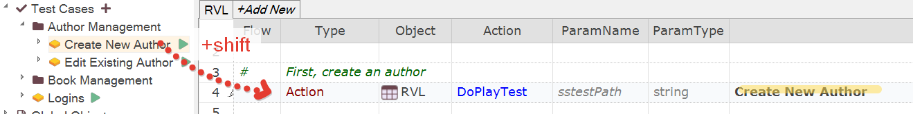 Shift+Drag&Drop a Test Case