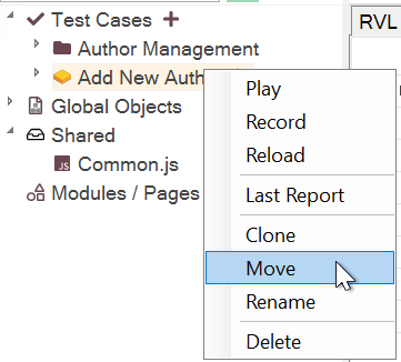 Move Test Case