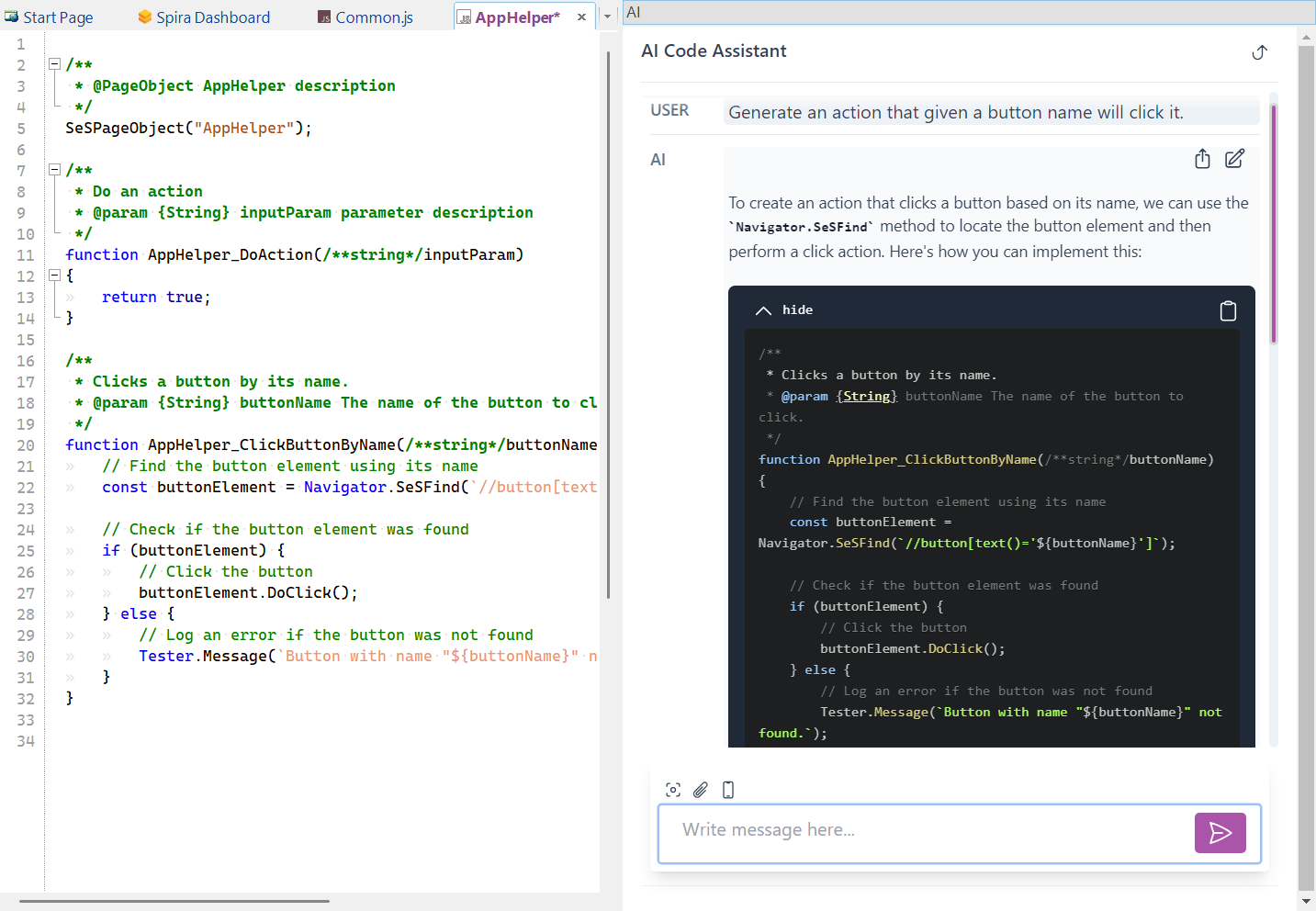 AI Code Assistant, Code Inserted