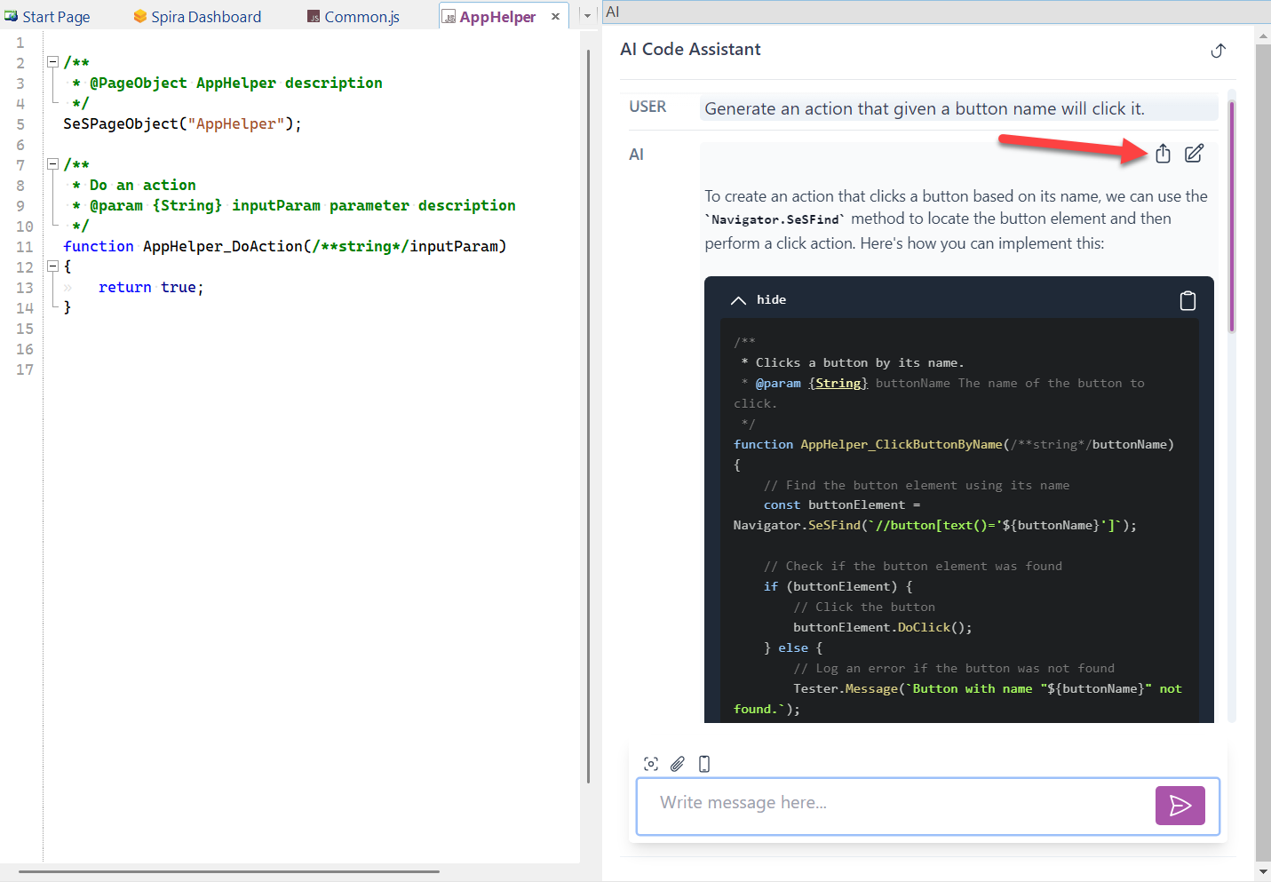 AI Code Assistant, Code Generated