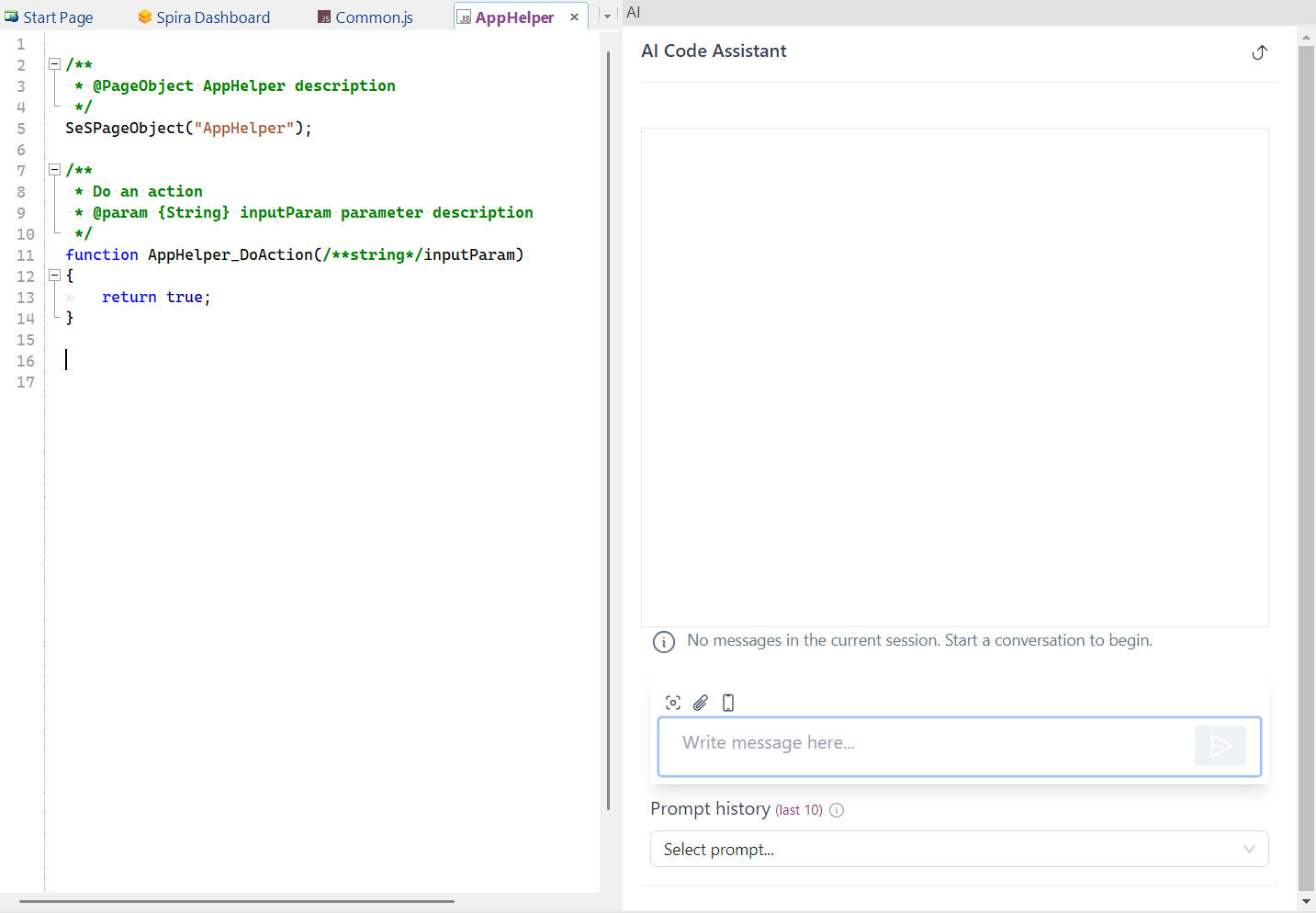 AI Code Assistant Chat, Empty
