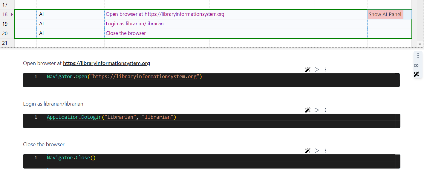 AI Panel Multiple Commands