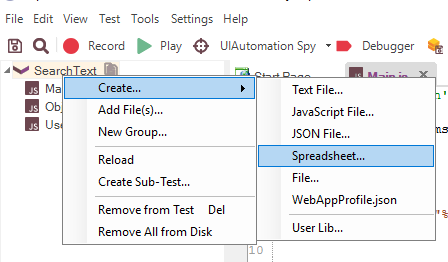 create spreadsheet