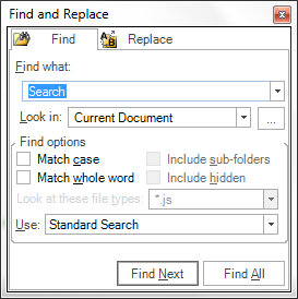 find text dialog