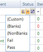 report filtering, predefined values