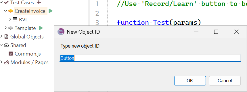 Enter New Object Id