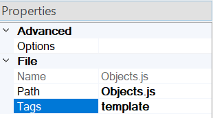 Template Object.js set template Tags