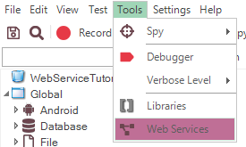 Tools->Web Services
