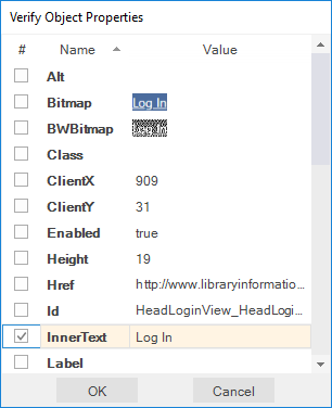 verify object property, height