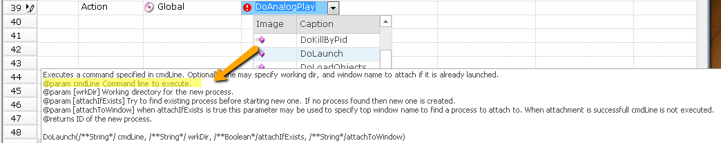 DoLaunch parameters